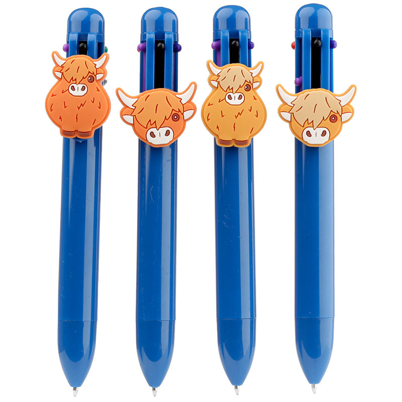 Highland Coo Multi Colour Pen (6 Colours)