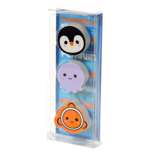 Eraser 3 Piece Set - Adoramals Sealife