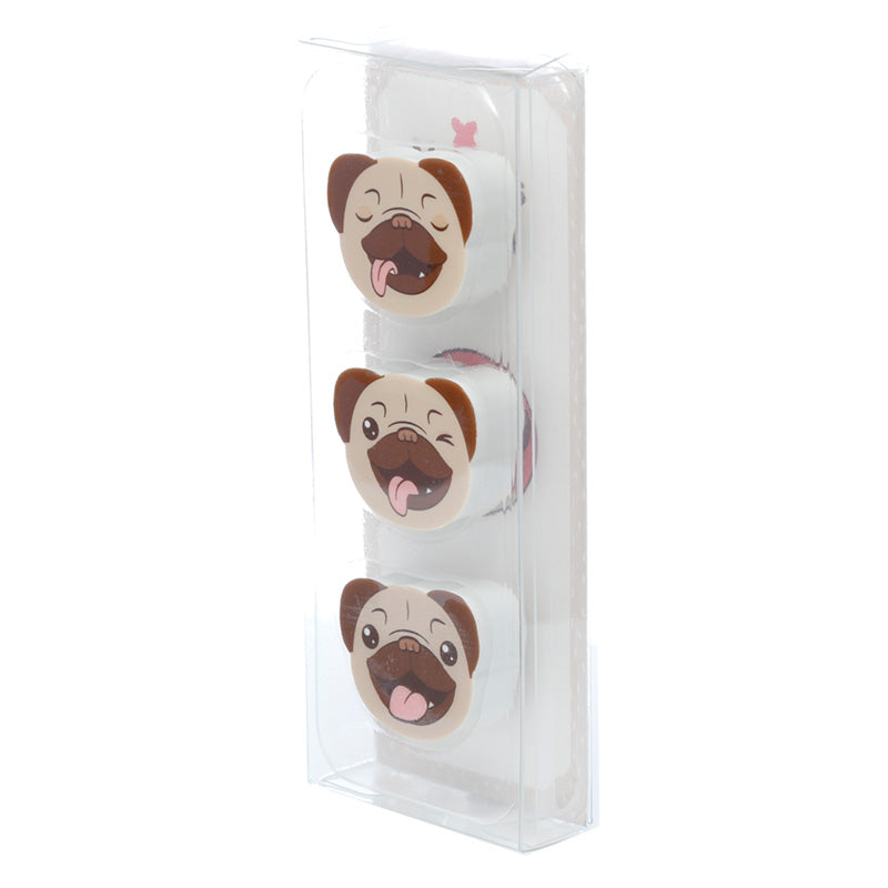 Eraser 3 Piece Set - Mopps Pug