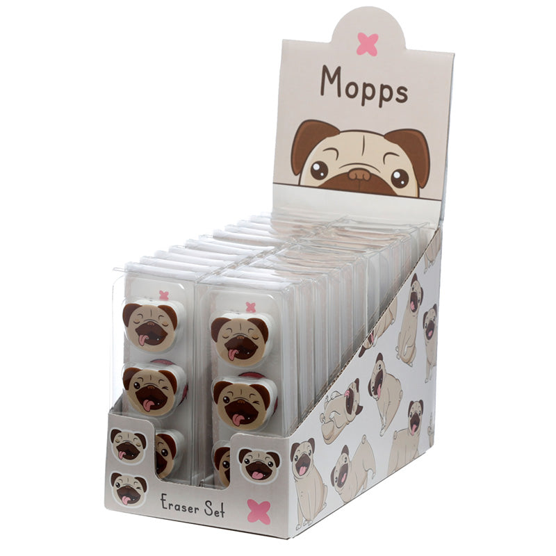 Eraser 3 Piece Set - Mopps Pug