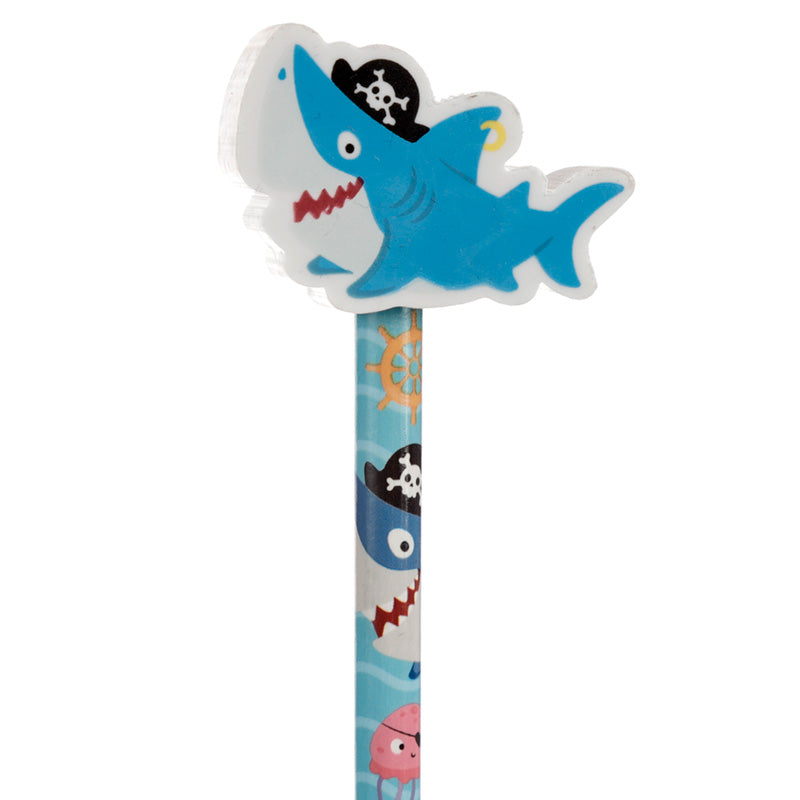 Fun Ahoy Ocean Pirate Friends Pencil and Eraser Topper Set