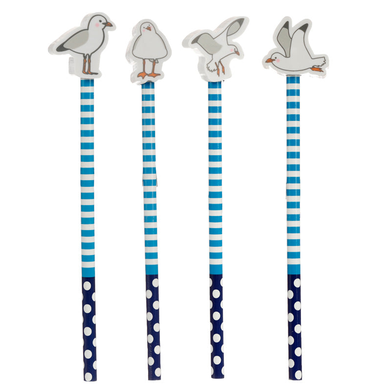 Fun Seagull Pencil and Eraser Topper Set