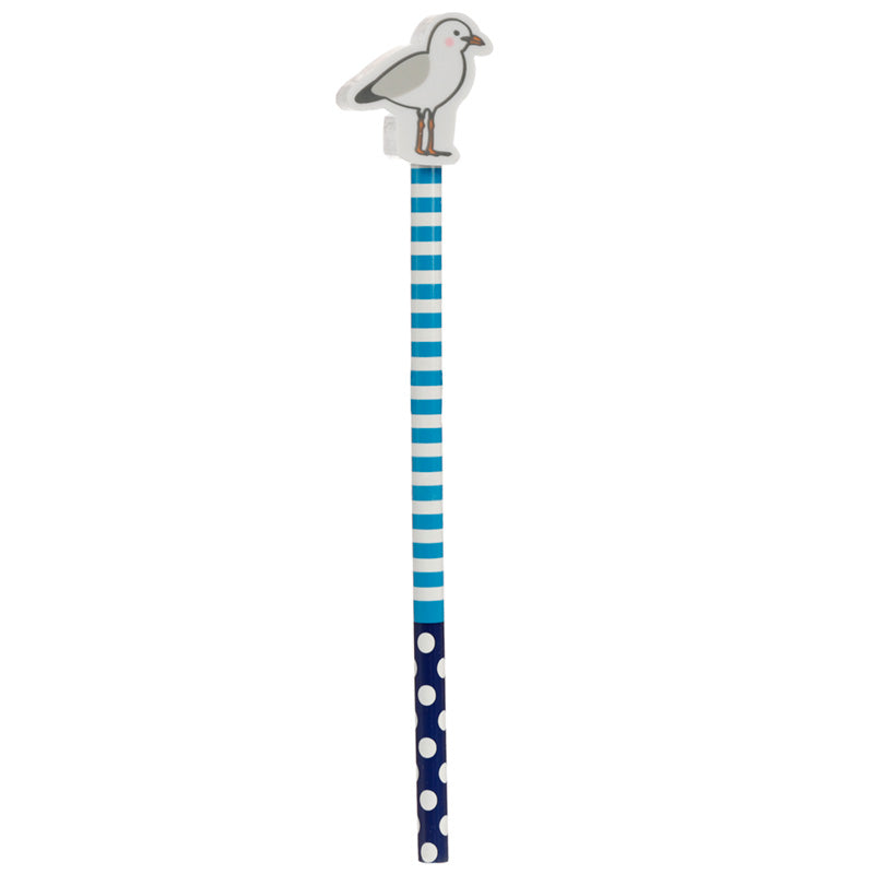 Fun Seagull Pencil and Eraser Topper Set