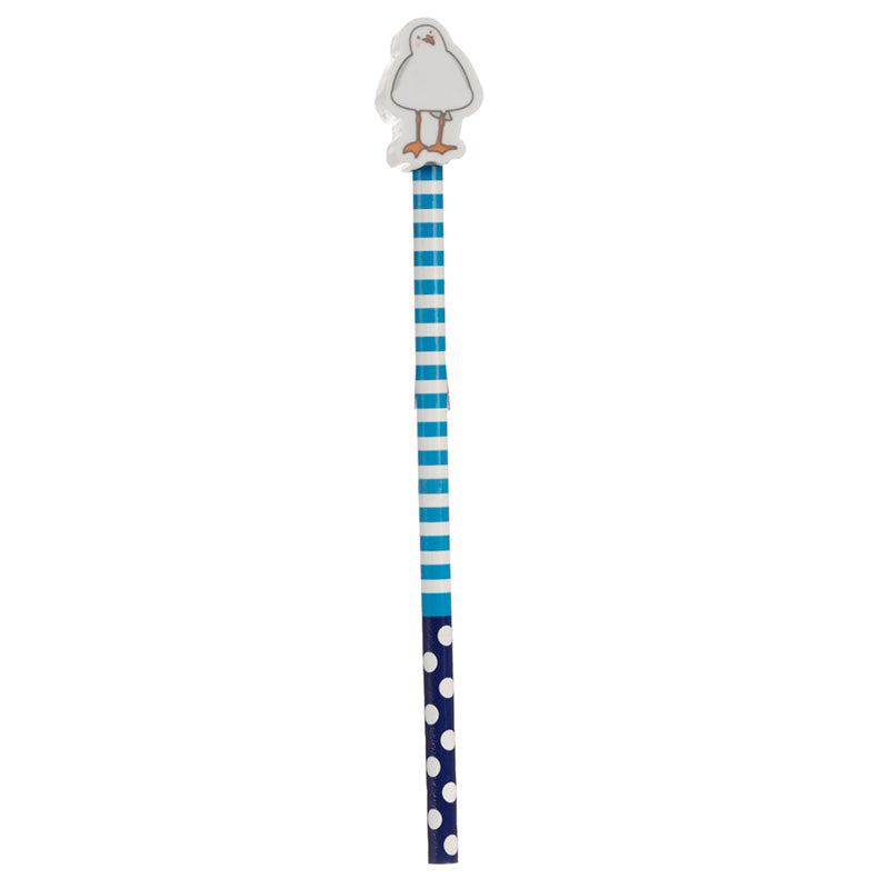 Fun Seagull Pencil and Eraser Topper Set