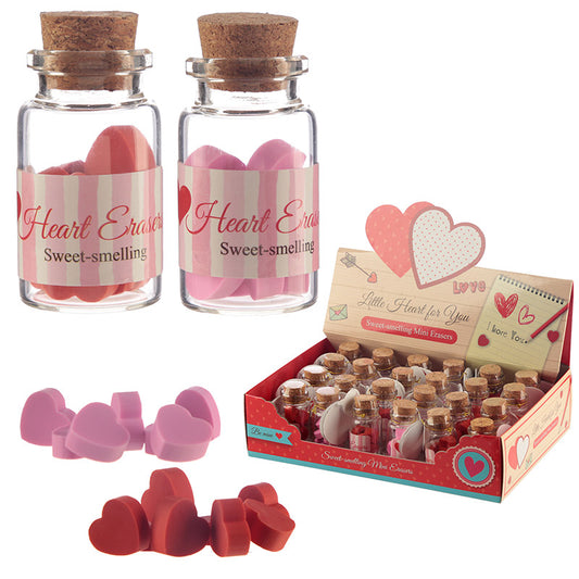 Cute Mini Scented Hearts Eraser Set