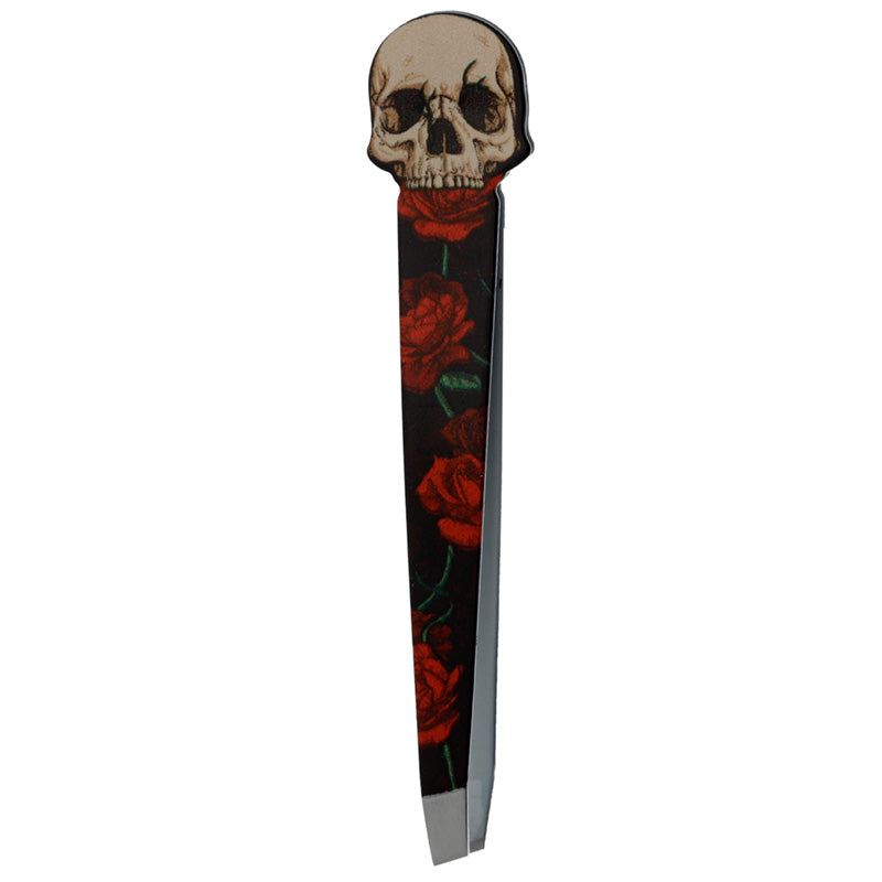 Shaped Tweezers - Skull and Roses