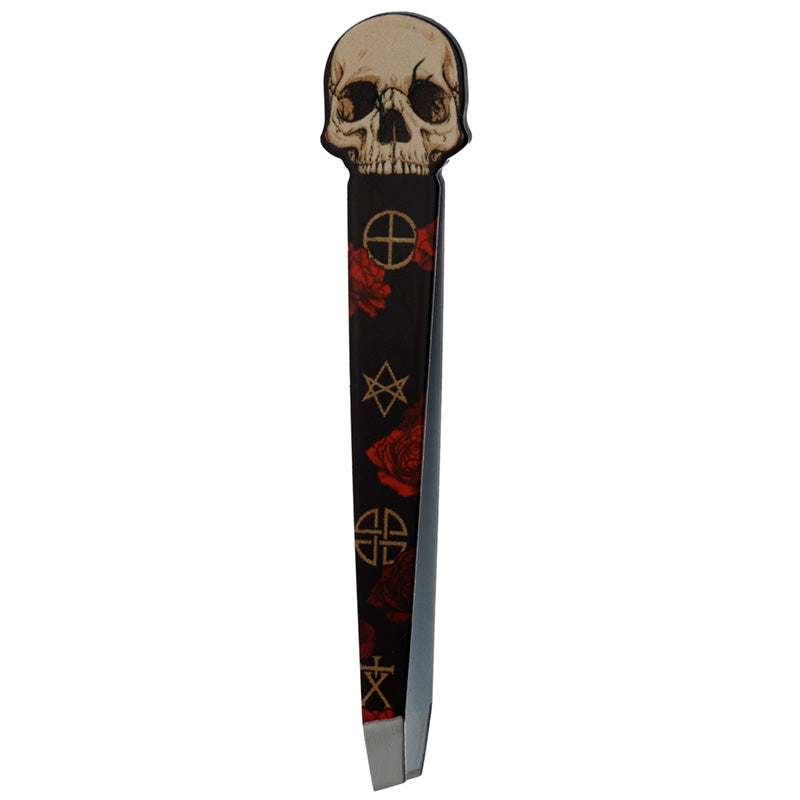 Shaped Tweezers - Skull and Roses