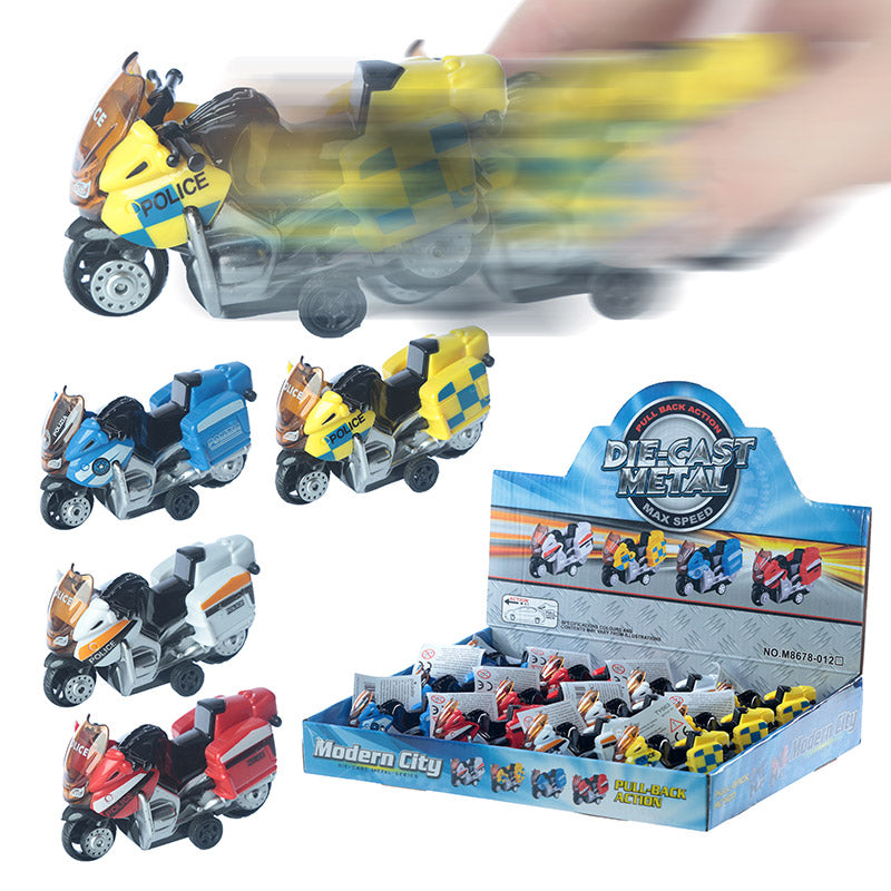 Fun Kids Pull Back Diecast Motorbike