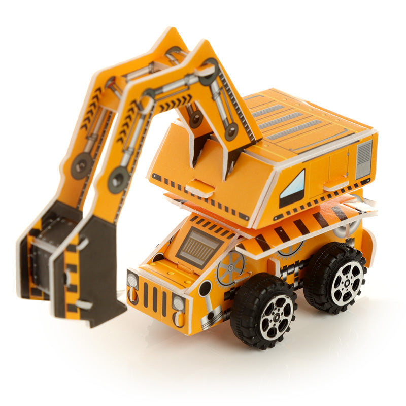 Fun Kids Pull Back Construction Truck Puzzle Toy