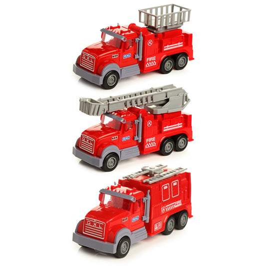 Fun Kids Pull Back Fire Engine Rescue Truck