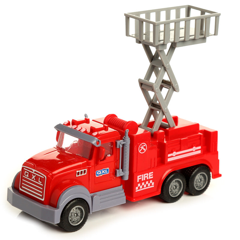 Fun Kids Pull Back Fire Engine Rescue Truck