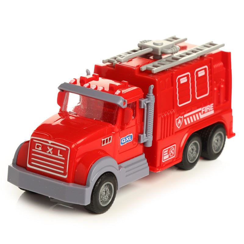 Fun Kids Pull Back Fire Engine Rescue Truck