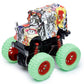 Graffiti School Bus 4x4 Rotating Stunt Monster Truck Toy