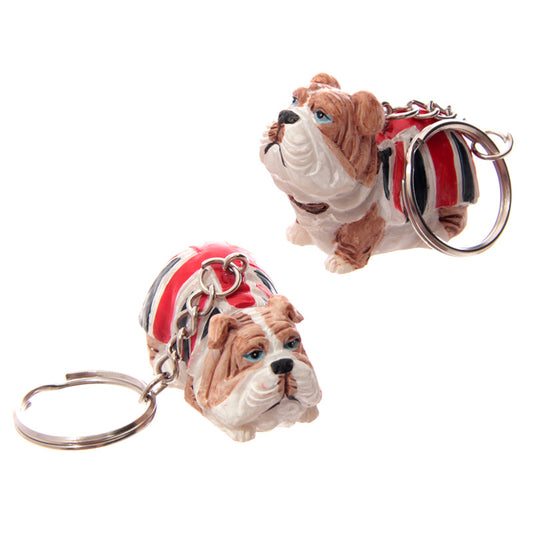 British Bulldog Union Jack Keyring