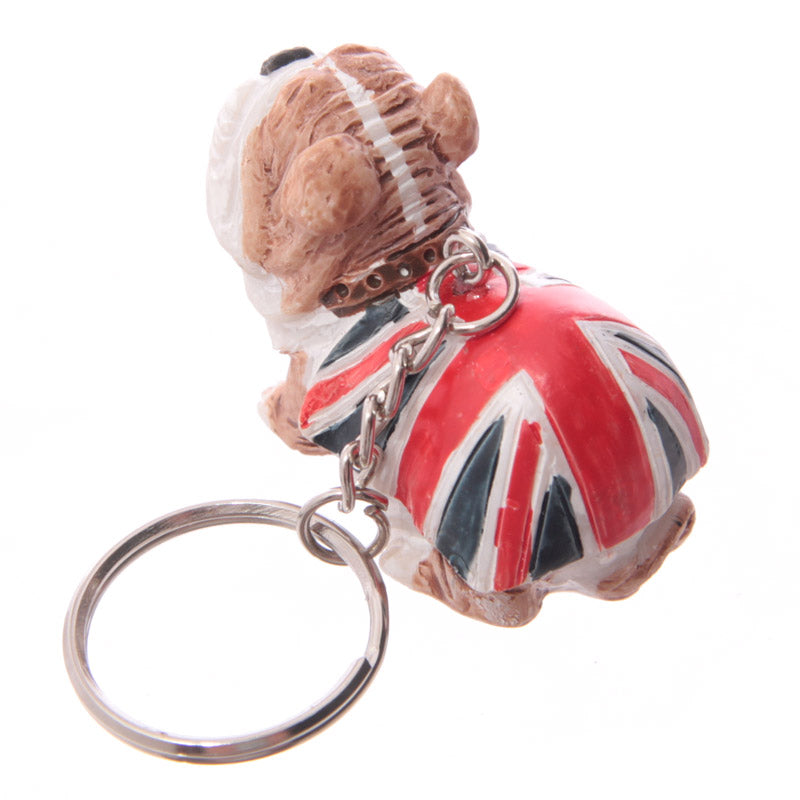 British Bulldog Union Jack Keyring