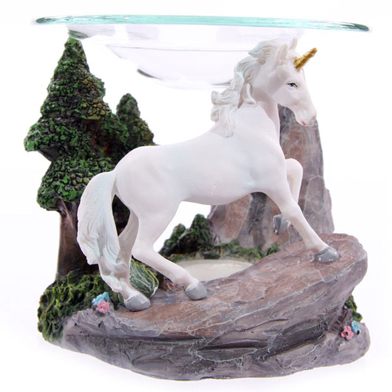 Fantasy Unicorn Design Oil  and  Wax Burner with Glass Dish