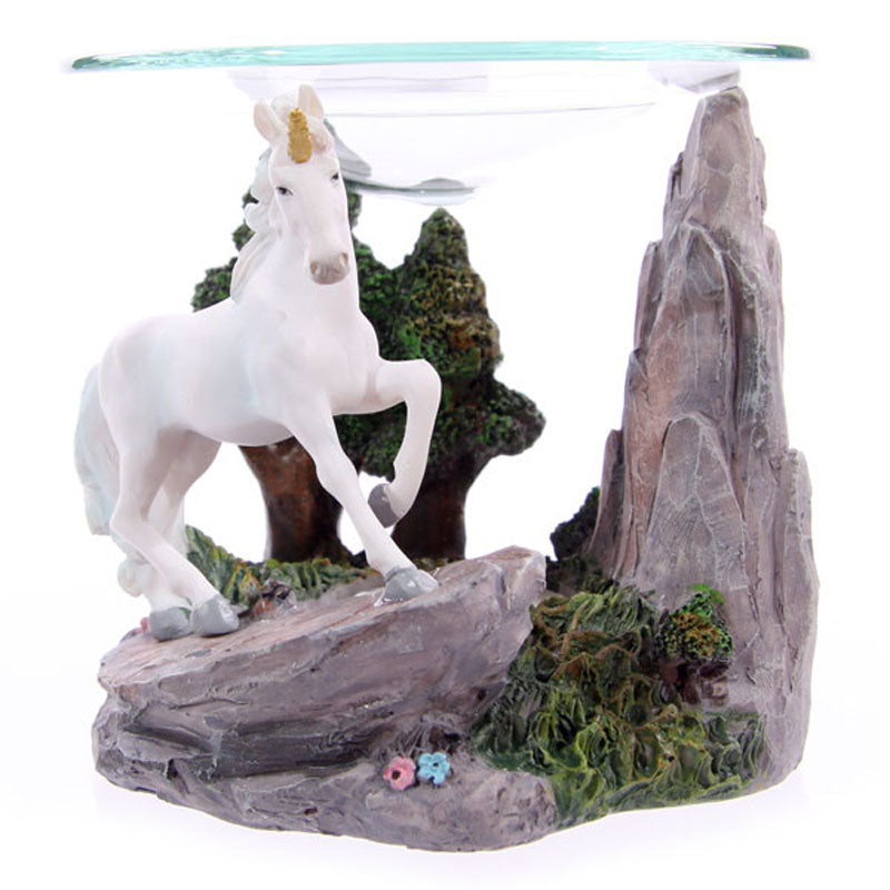 Fantasy Unicorn Design Oil  and  Wax Burner with Glass Dish