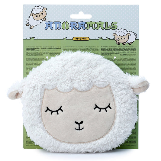 Sleepy Sheep Round Microwavable Plush Wheat and Lavender Heat Pack