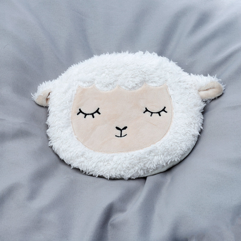 Sleepy Sheep Round Microwavable Plush Wheat and Lavender Heat Pack