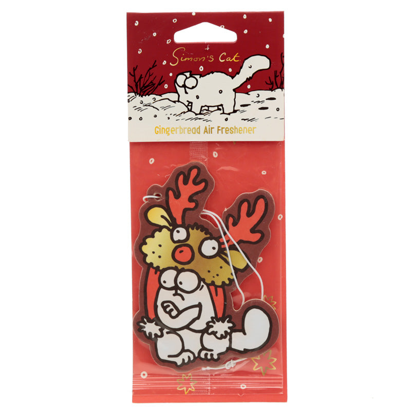 Christmas Simon's Cat in a Reindeer Hat Gingerbread Scented Air Freshener