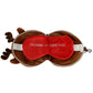 Christmas Reindeer Relaxeazzz Plush Round Travel Pillow  and  Eye Mask Set