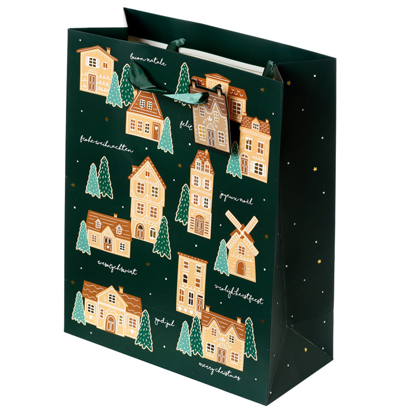 Christmas Gingerbread Lane Large Gift Bag