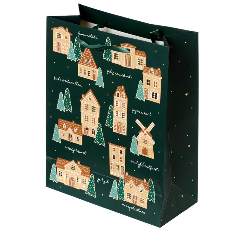 Christmas Gingerbread Lane Large Gift Bag