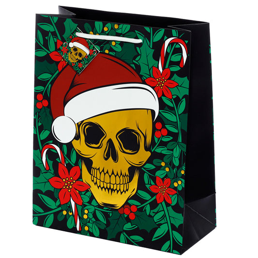 Metallic Skulls Large Christmas Gift Bag