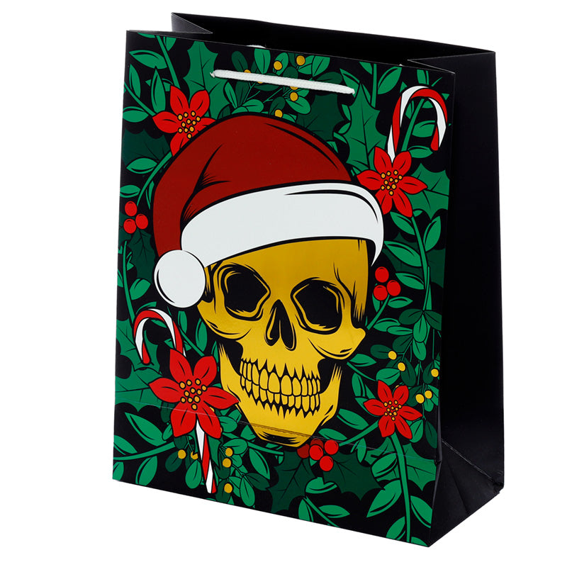 Metallic Skulls Large Christmas Gift Bag