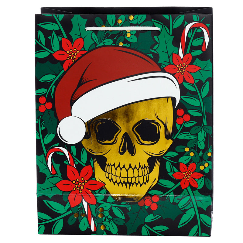 Metallic Skulls Large Christmas Gift Bag