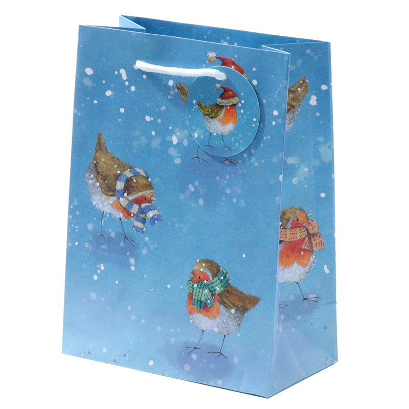 Jan Pashley Robin Christmas Medium Gift Bag