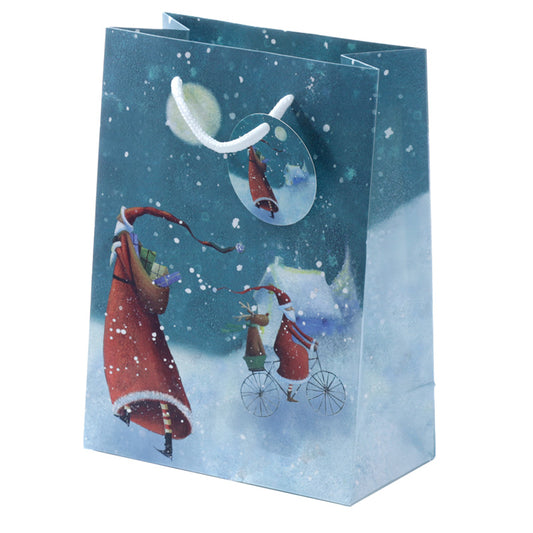 Jan Pashley Santa Christmas Medium Gift Bag