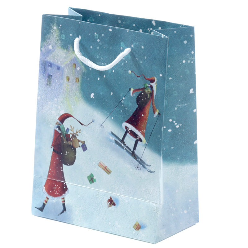 Jan Pashley Santa Christmas Medium Gift Bag