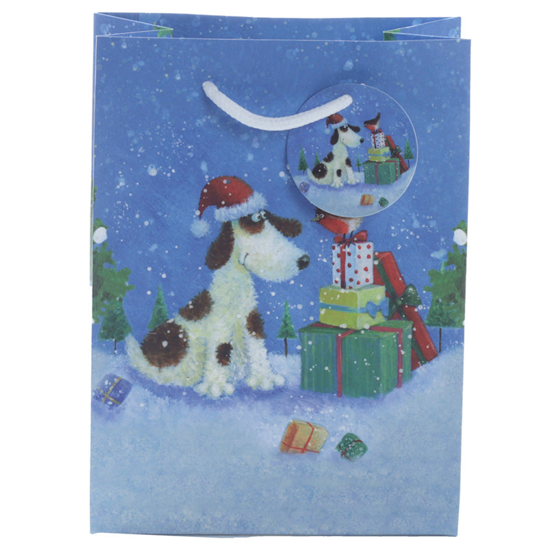 Jan Pashley Christmas Dog Medium Gift Bag