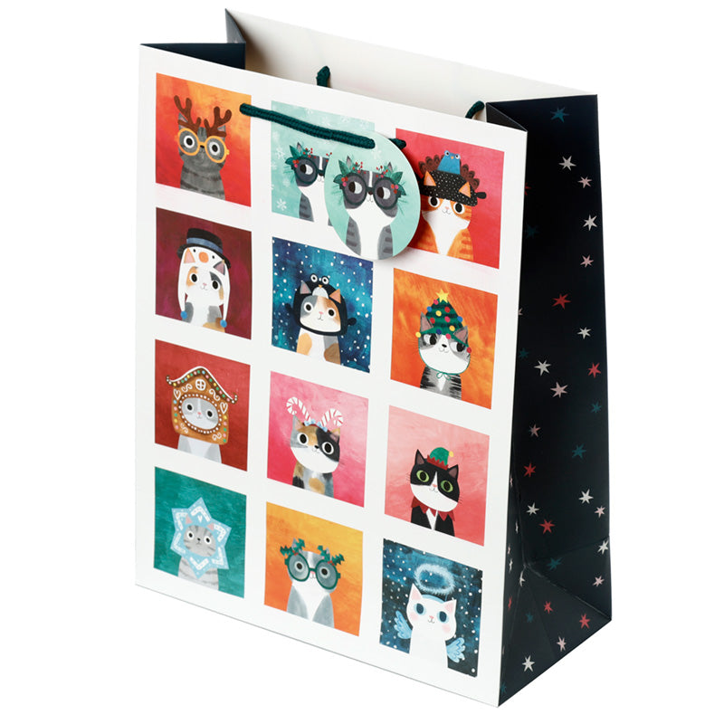 Christmas Angie Rozelaar Planet Cat Large Gift Bag