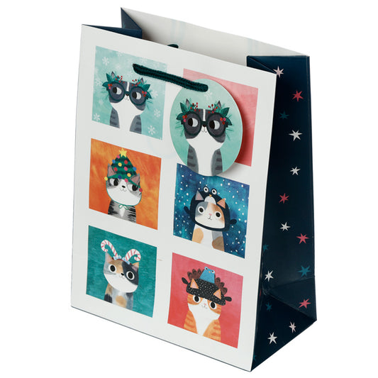 Christmas Angie Rozelaar Planet Cat Medium Gift Bag