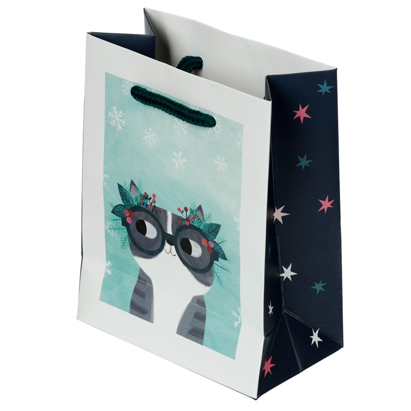 Christmas Angie Rozelaar Planet Cat Small Gift Bag