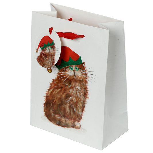 Kim Haskins Cats Christmas Elves Medium Gift Bag