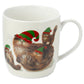 Porcelain Mug  and  Infuser Set - Kim Haskins Christmas Elf Cats