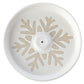 Stoneware Ashcatcher Incense Sticks  and  Cones Burner Dish - Christmas Snowflake White Glaze Relief