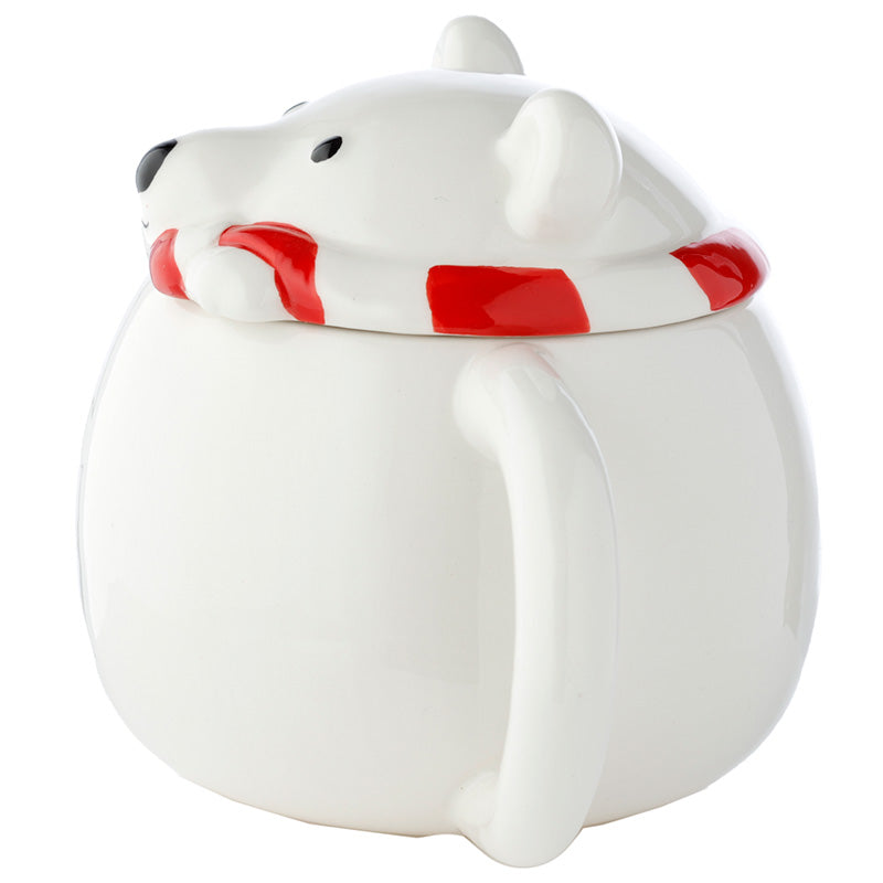 Peeping Lid Ceramic Lidded Animal Mug - Polar Bear