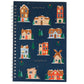 Spiral Bound A5 Lined Notebook - Christmas Village