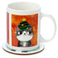 Porcelain Mug and Coaster Gift Set - Angie Rozelaar Planet Cat