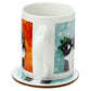 Porcelain Mug and Coaster Gift Set - Angie Rozelaar Planet Cat