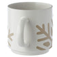 Stoneware Mug White Glaze Relief - Snowflake