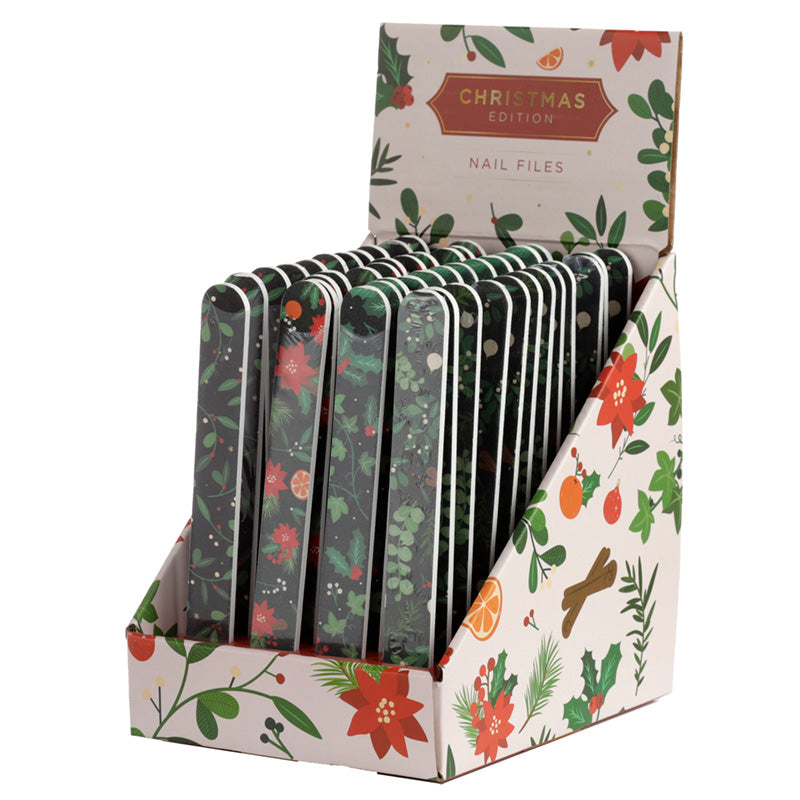 Christmas Nail File - Floral Winter Berries and Mistletoe