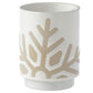 Stoneware Oil Burner - Christmas Snowflake White Glaze Relief