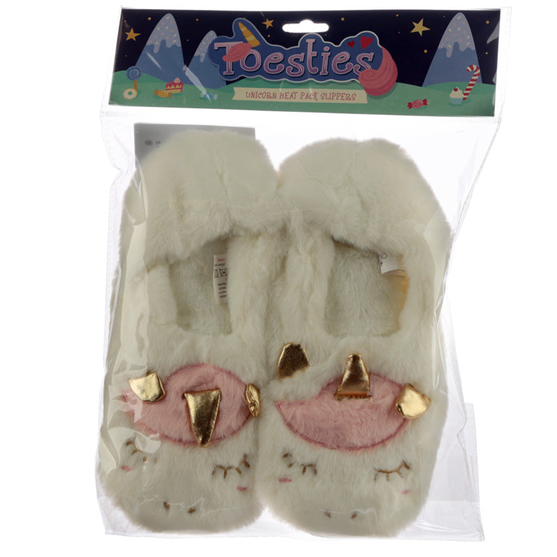 Toesties Heat Wheat Pack Warmer Slippers - Unicorn